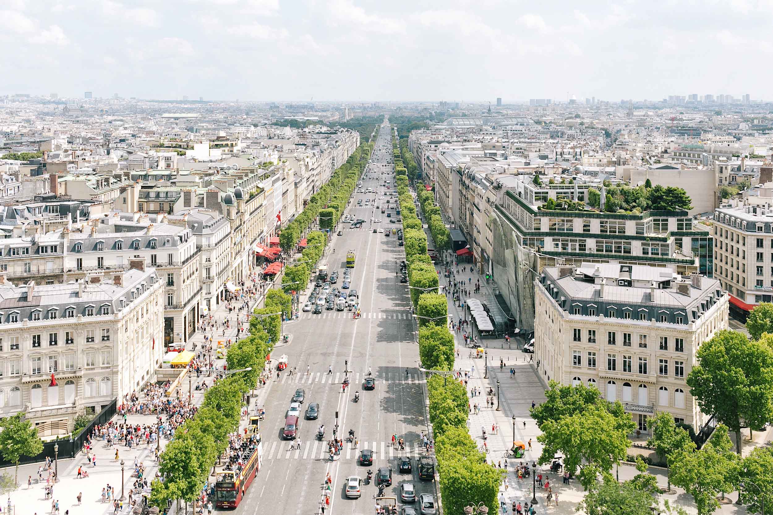 A beautiful summer view from the Arc de Triomphe 
