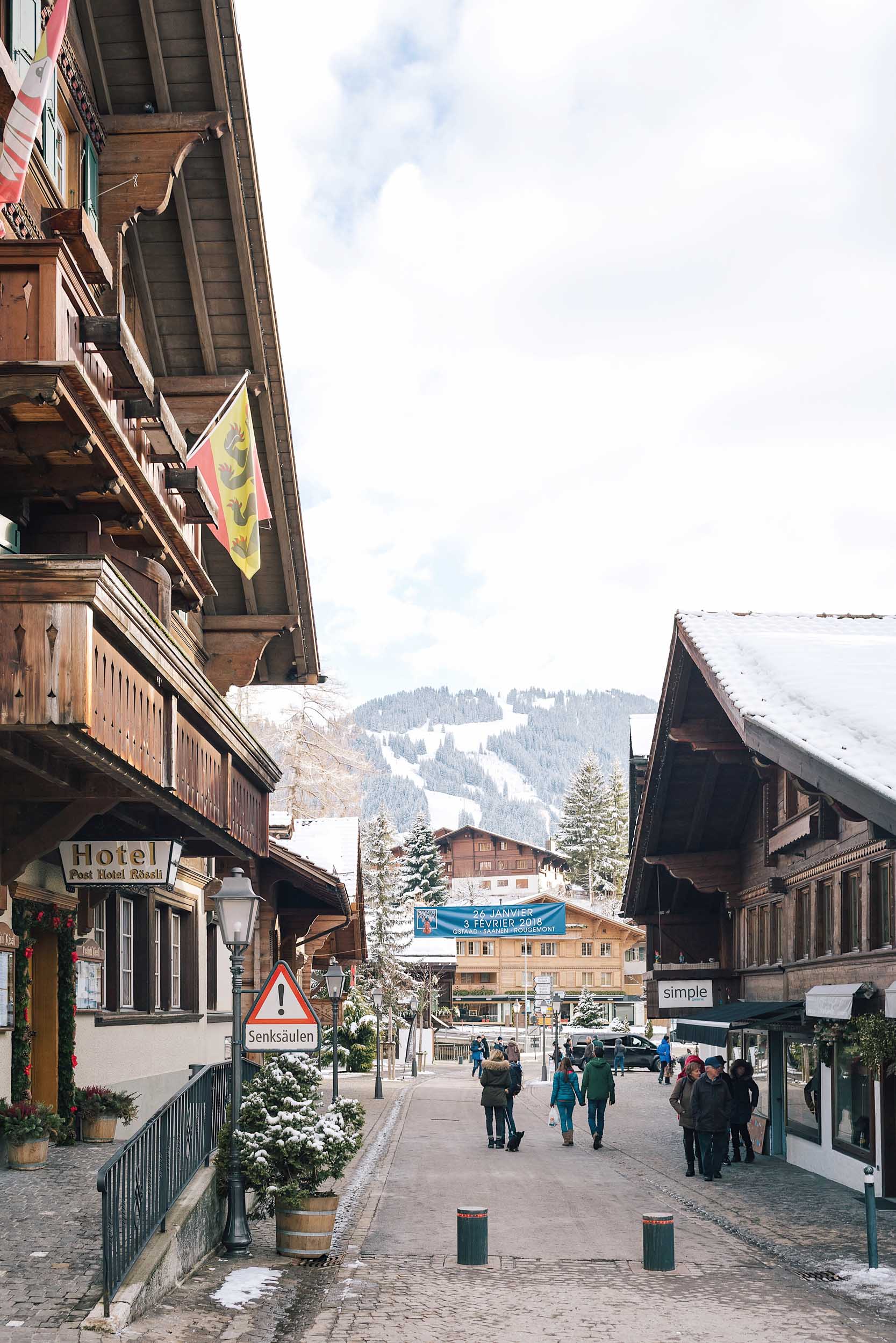 Views from the center of town in Gstaad, Switzerland