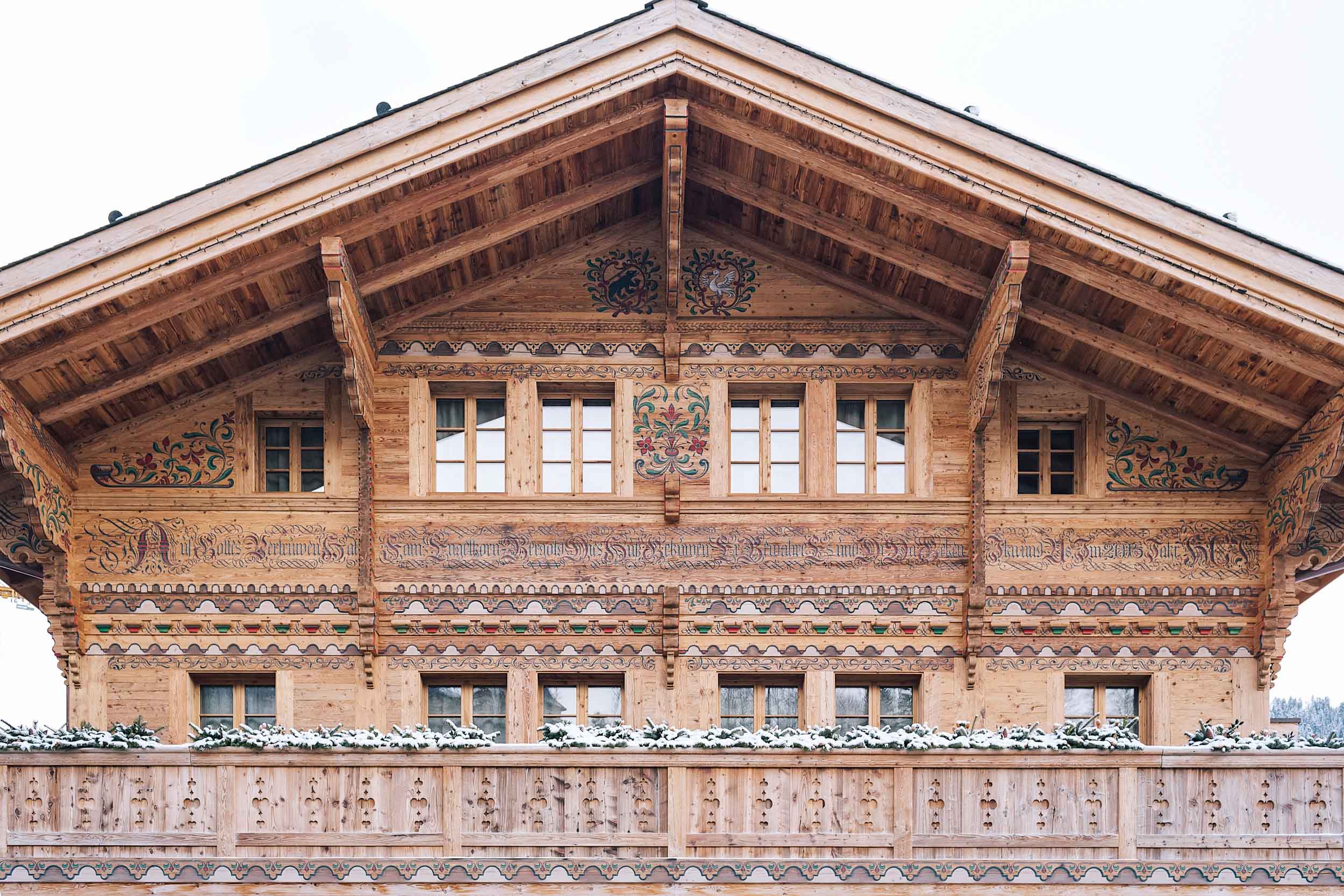 All the buildings and homes in Gstaad are built in this beautiful chalet style