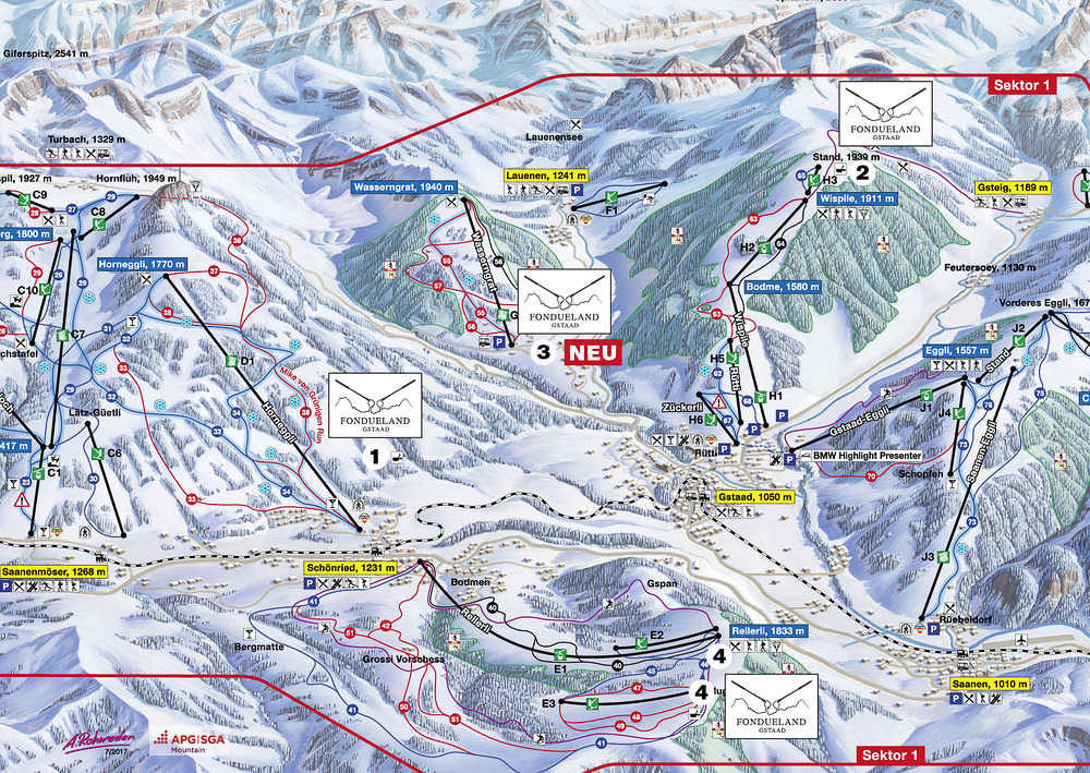 Fondueland Gstaad map