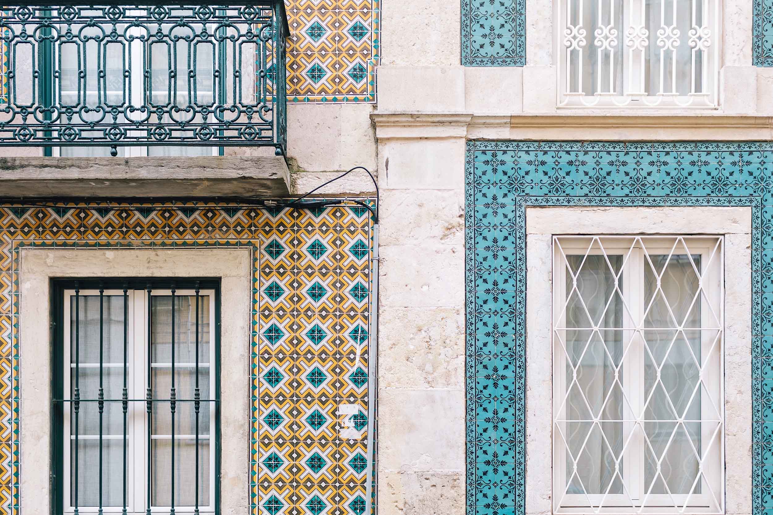 Colorful tile in Lisbon