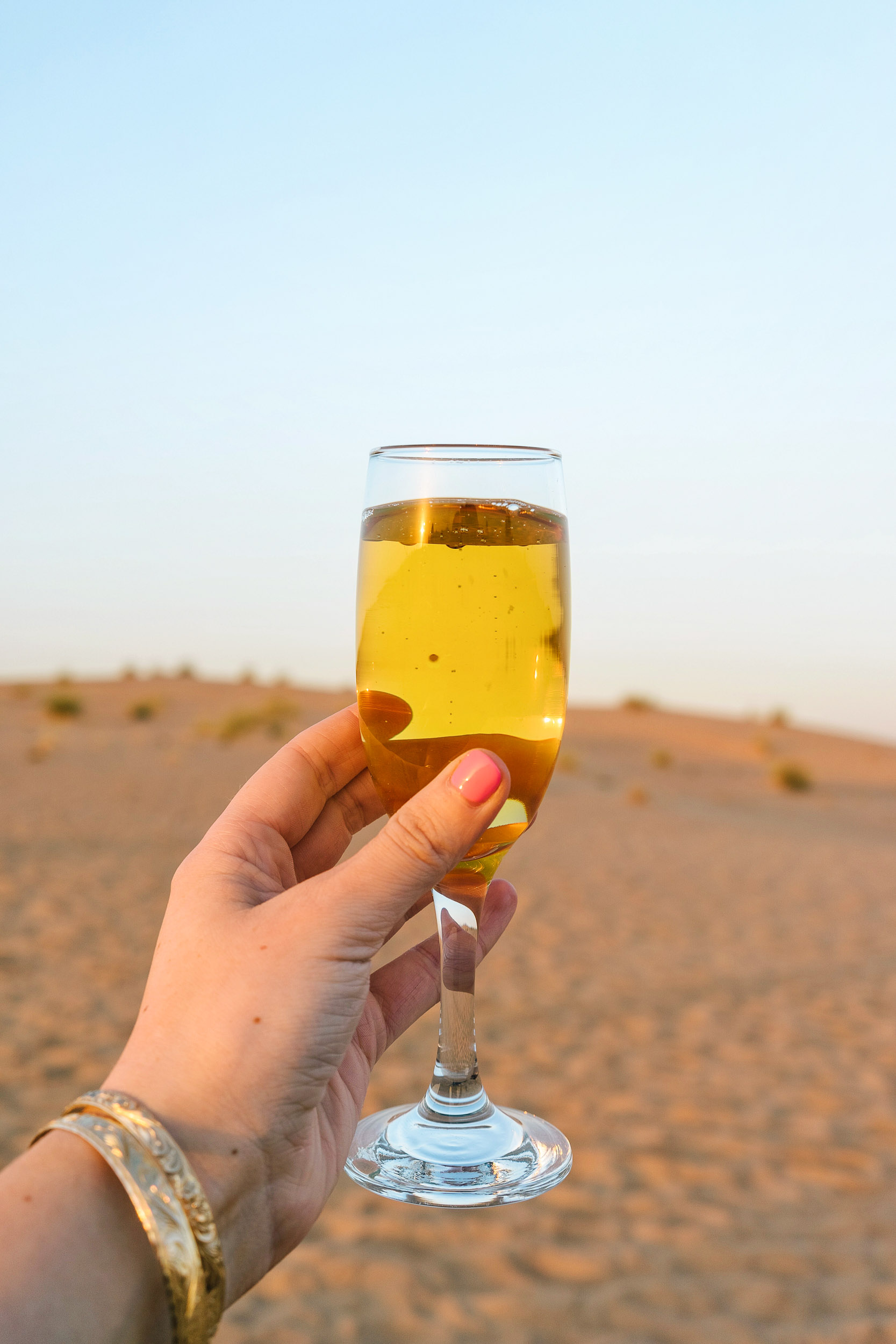 Cheers to a fun desert safari in Dubai!