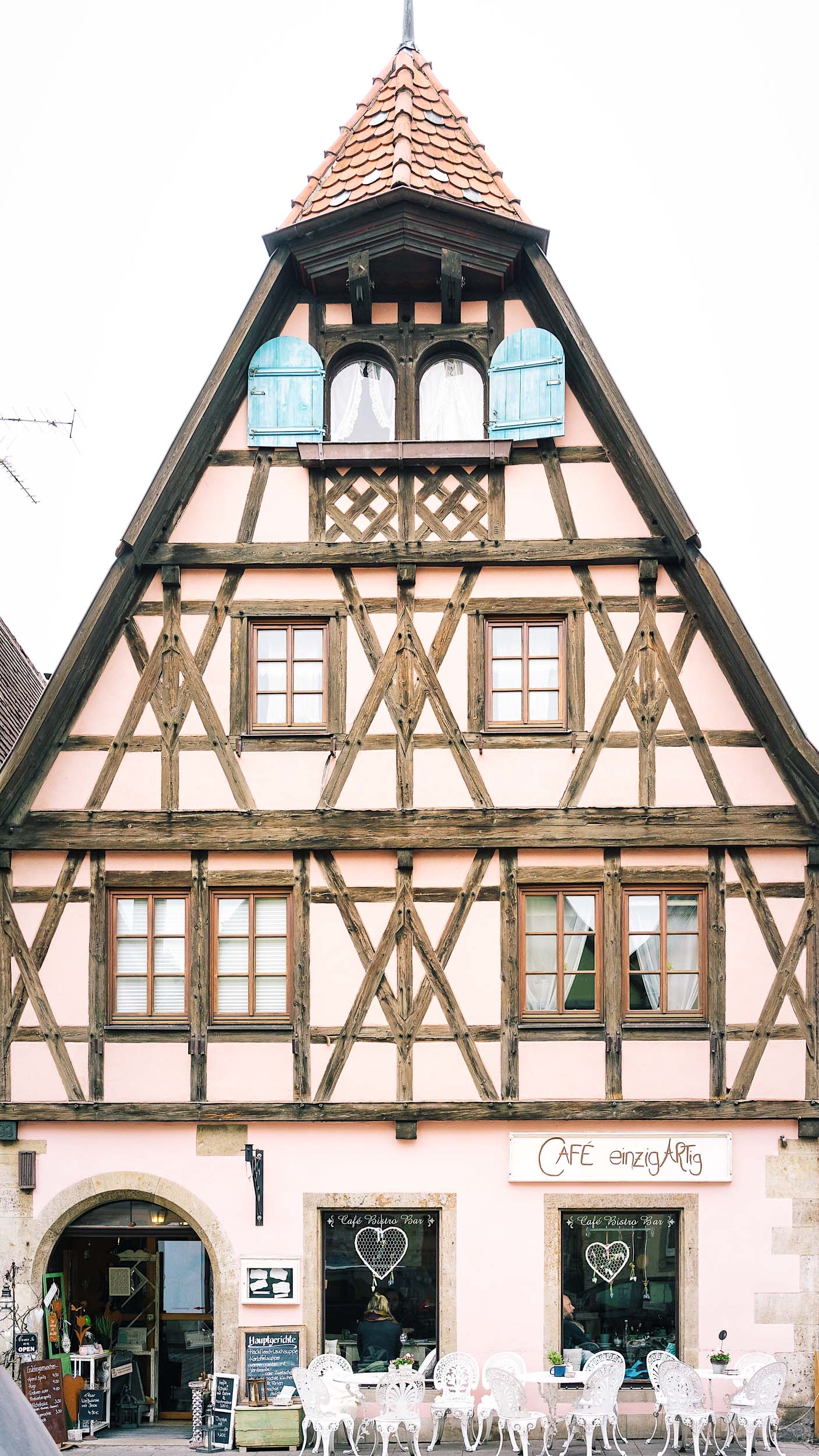 Typical German style buildings in Rothenburg