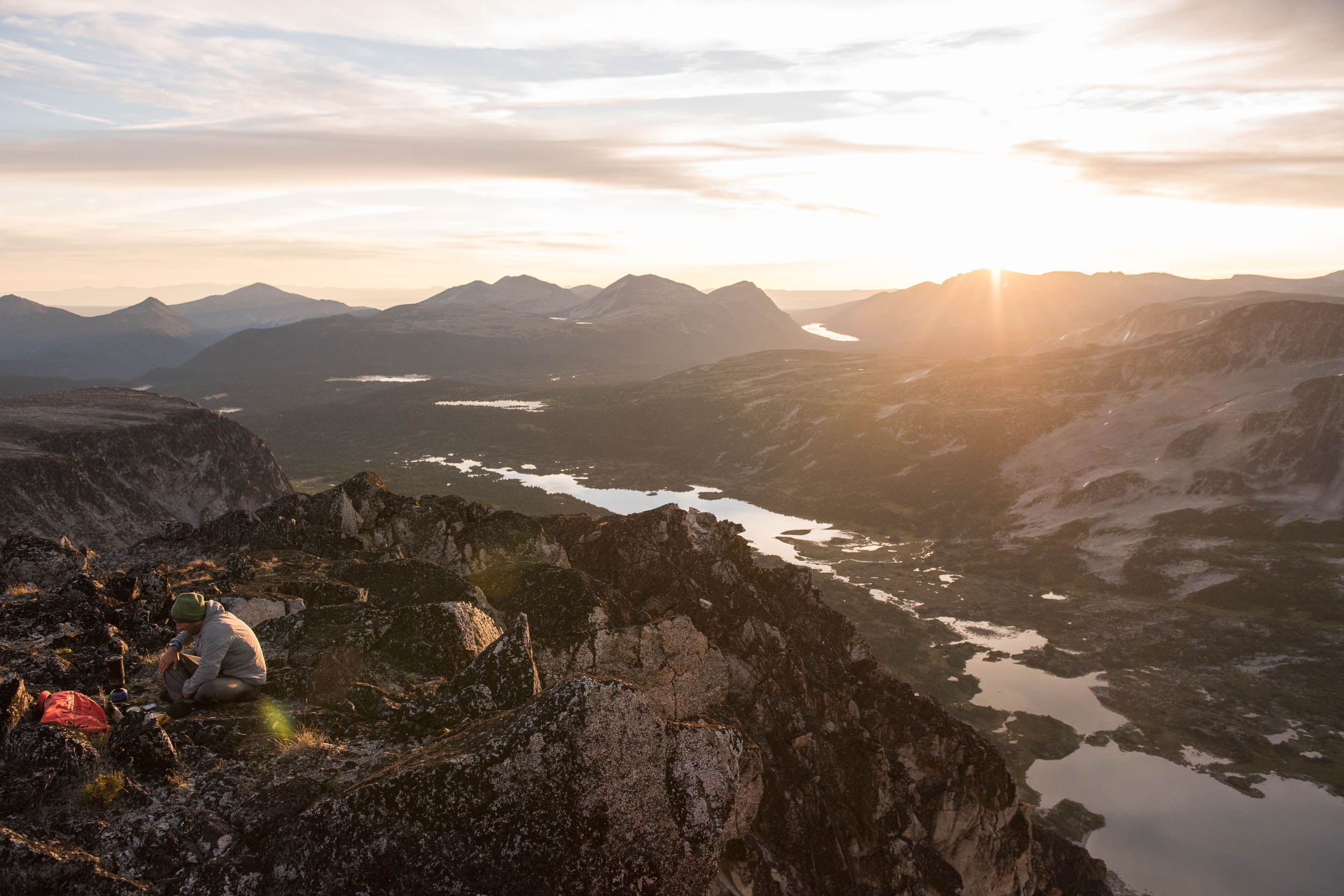 Making a coffee above Wilderness Lake. Credit: Destination BC/Kari Medig