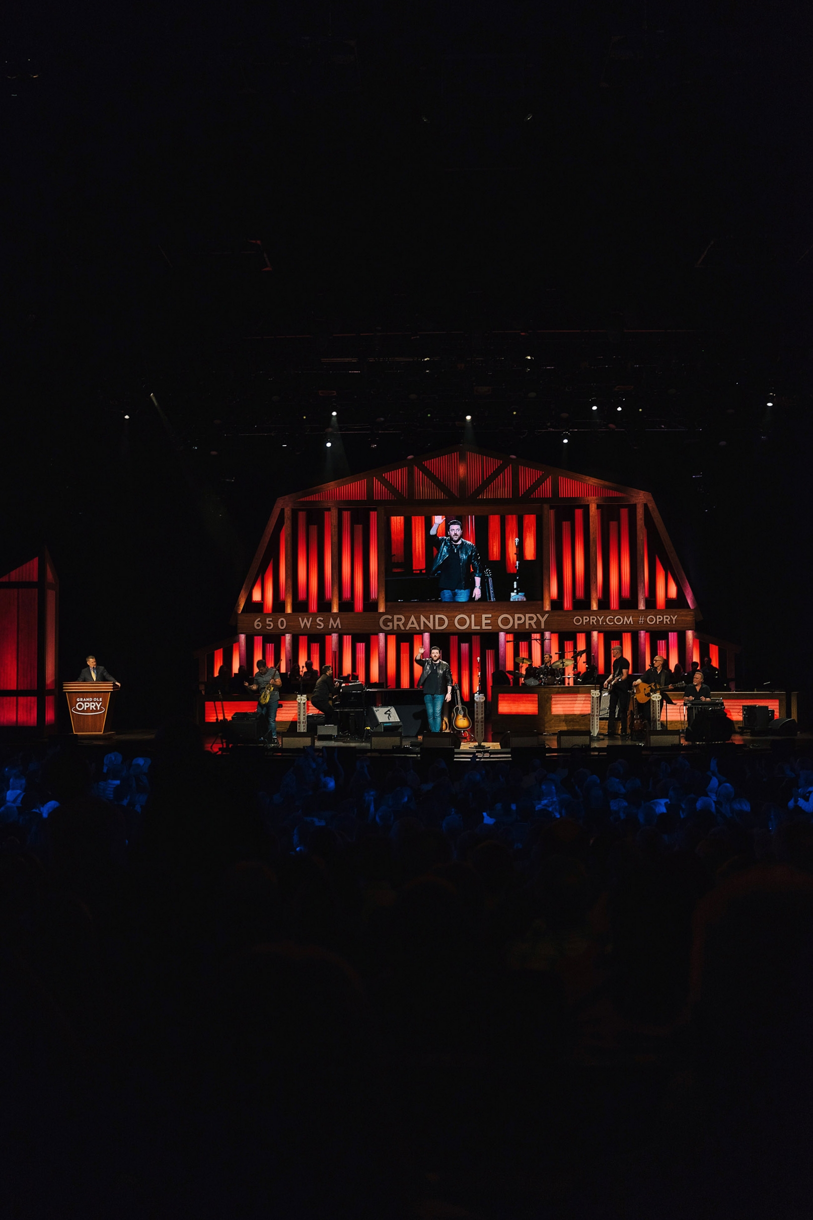 Chris Young performing at the Grand Ole Opry in Nashville