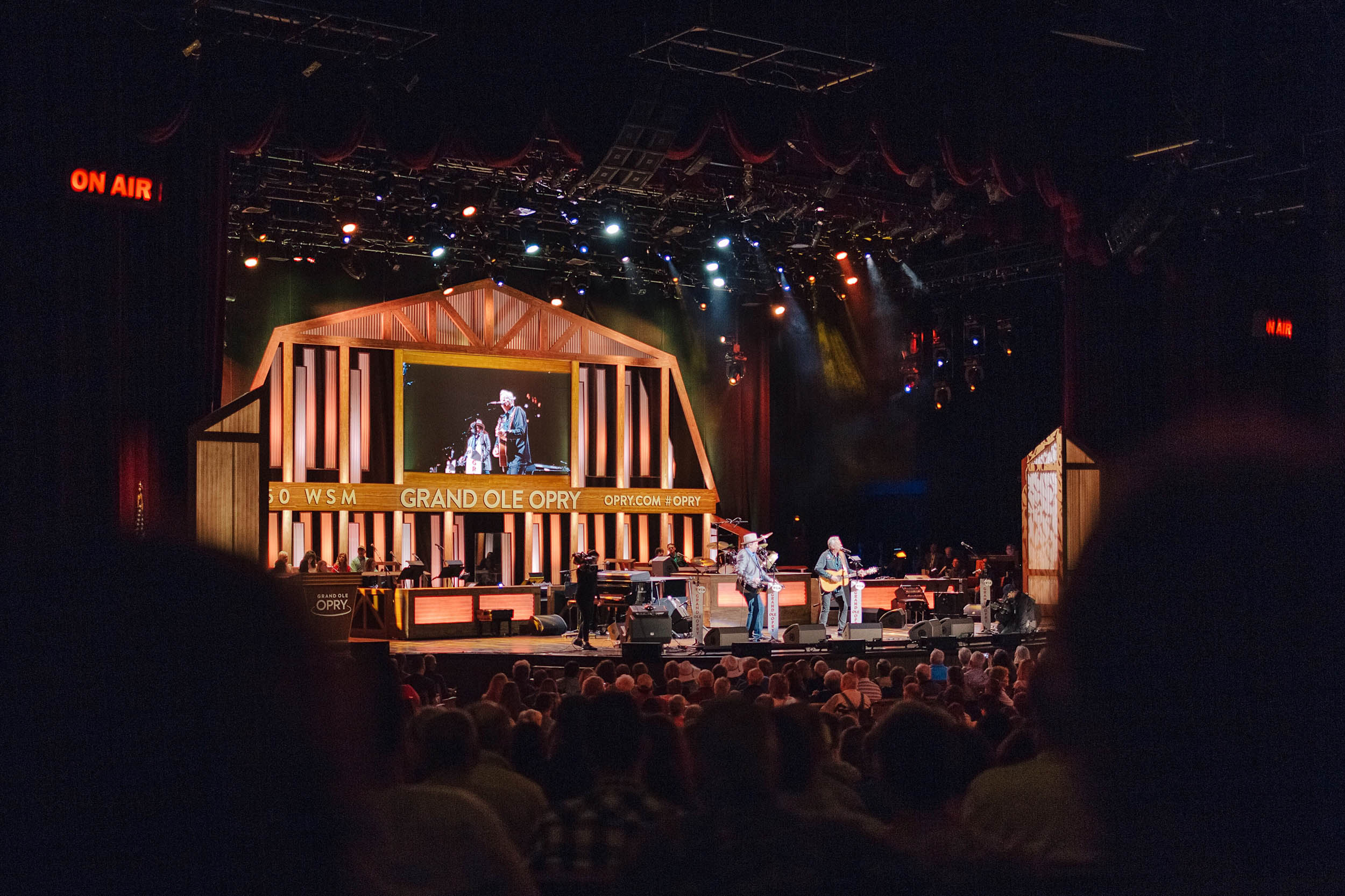 Tommy Emmanuel and Jerry Douglas performing together at the Grand Ole Opry in Nashville