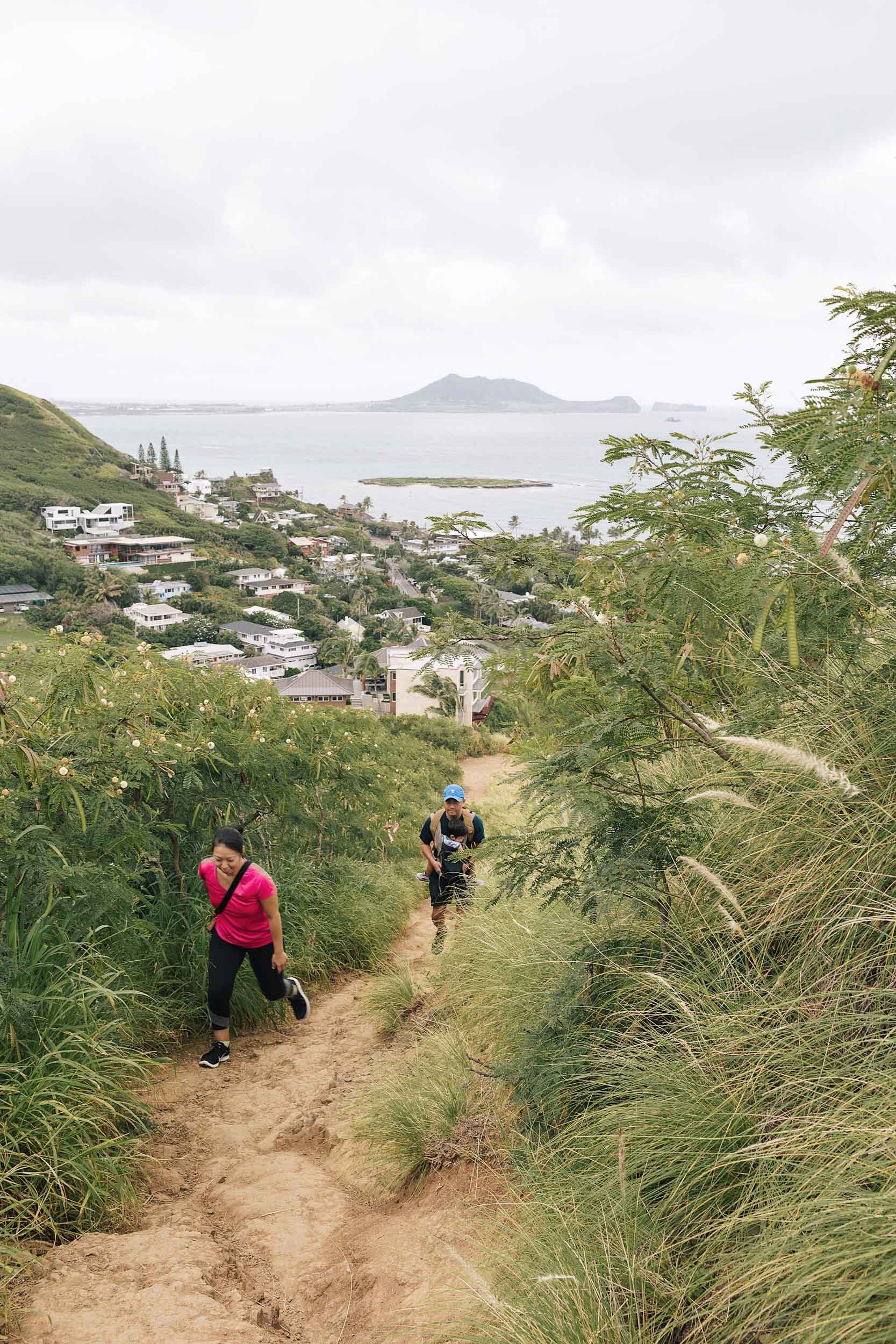Hikers about halfway up the Pillbox hike