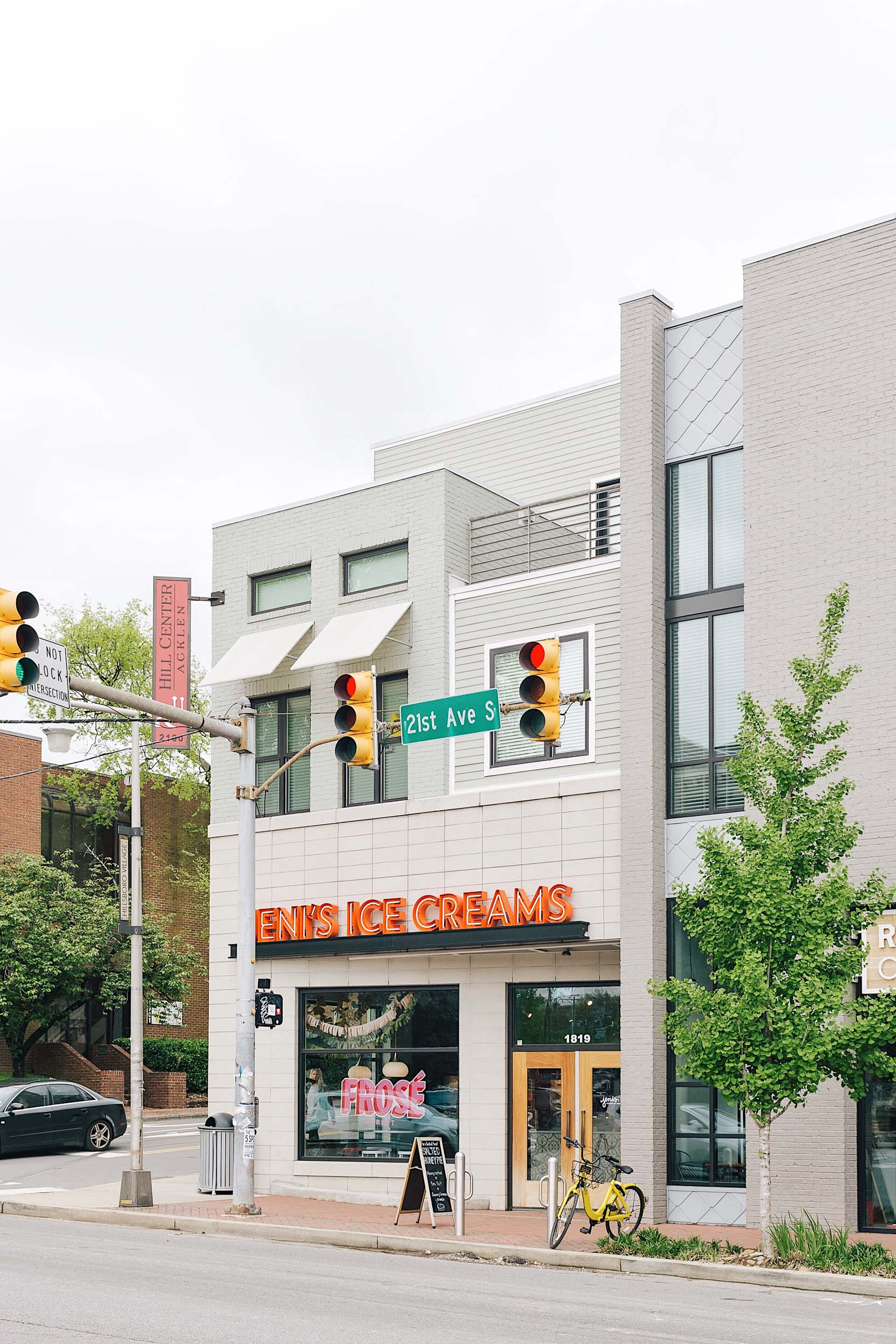 A cute ice cream store in Hillsboro Village in Nashville