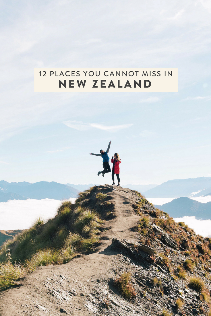 Planning a trip to New Zealand and trying to figure out an itinerary? Here are 12 places you MUST visit on New Zealand's North and South Islands! Nugget Point, Wanaka, Queenstown, etc!