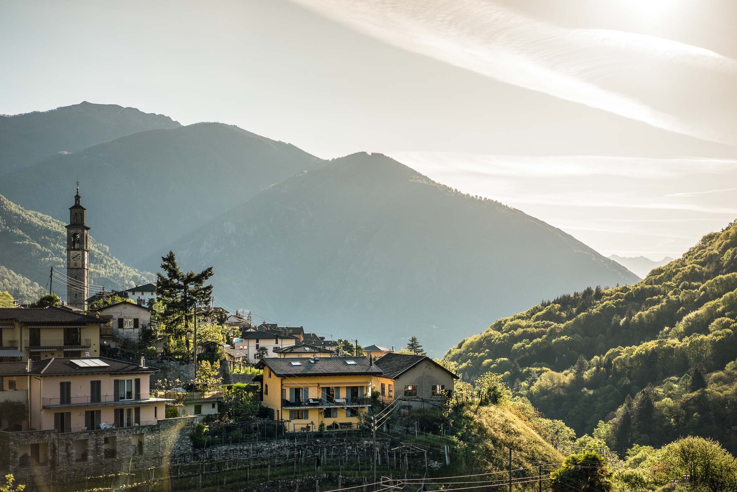 Spring awakening in Intragna, Ticino. Intragna is located on the Centovalli railway, which has a great tourist importance.