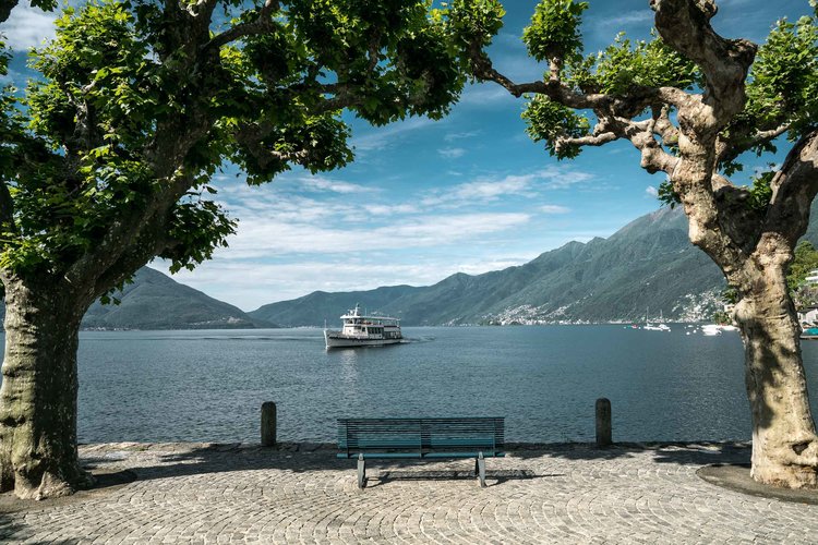 View of waterfront in Ascona on Lake Maggiore direction Ronco. Copyright by: Switzerland Tourism