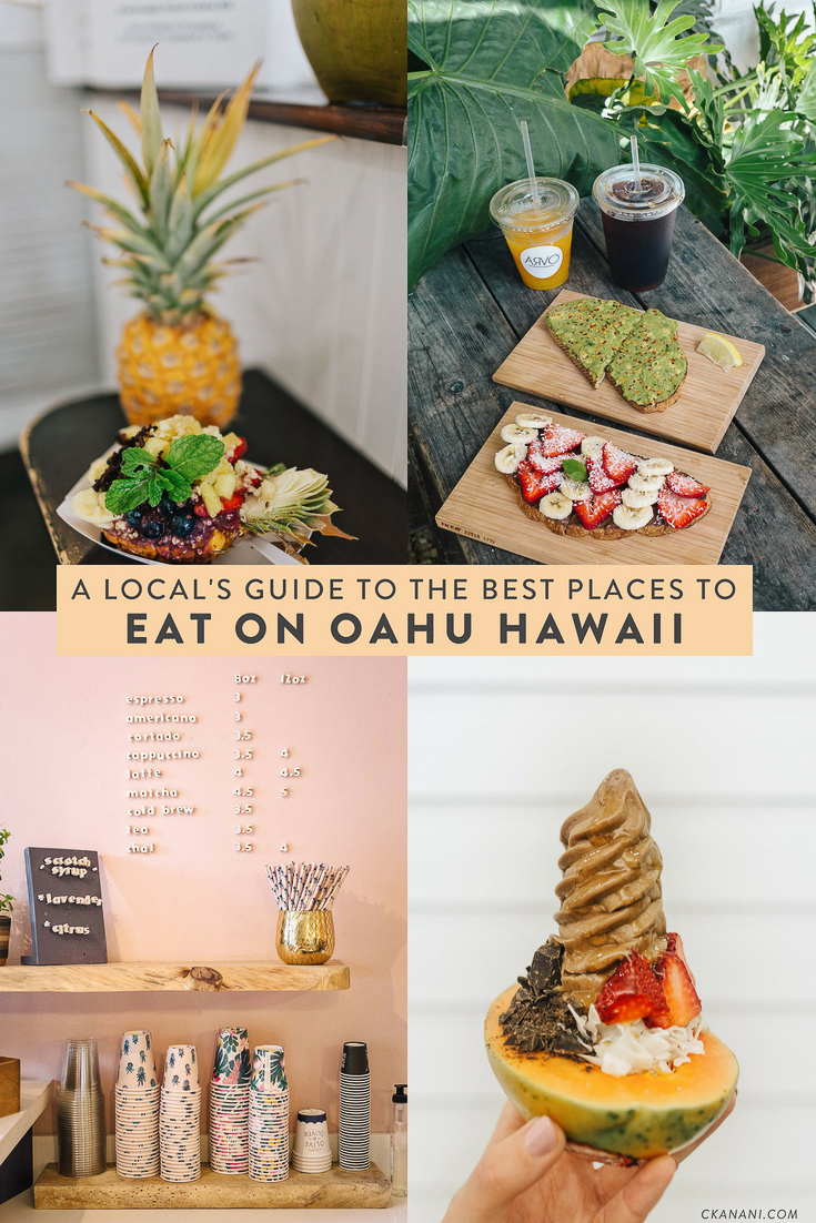 A local’s guide to the best places to eat on Oahu, Hawaii. The best spots for breakfast, lunch, dinner, and drinks in Honolulu/Waikiki, the North Shore, Kailua, and Kaneohe! #oahu #hawaii