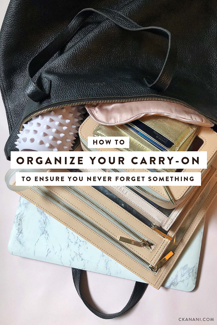 How to pack and organize your carry-on to ensure you never forget something! The best carry-on bag, bag organizer, and more. #packing #travel #carryon