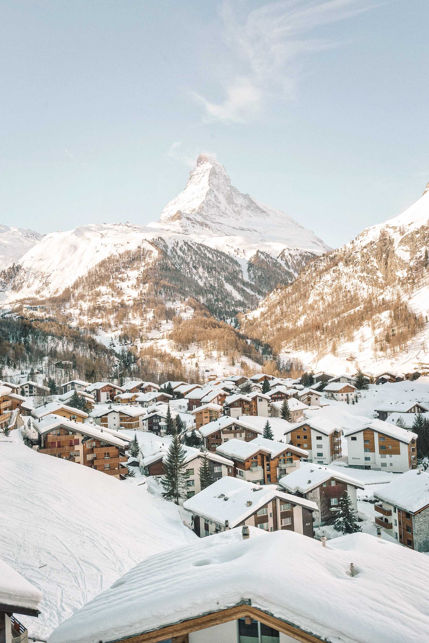 The entire village of Zermatt is car free, making it great for walking around and shopping at the many boutiques.