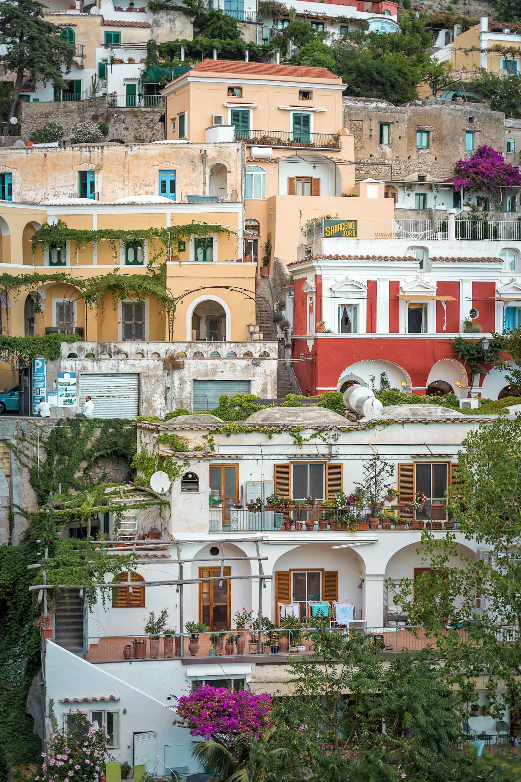 Dimora del Podesta (red) is the best inexpensive place to stay in Positano, Italy 