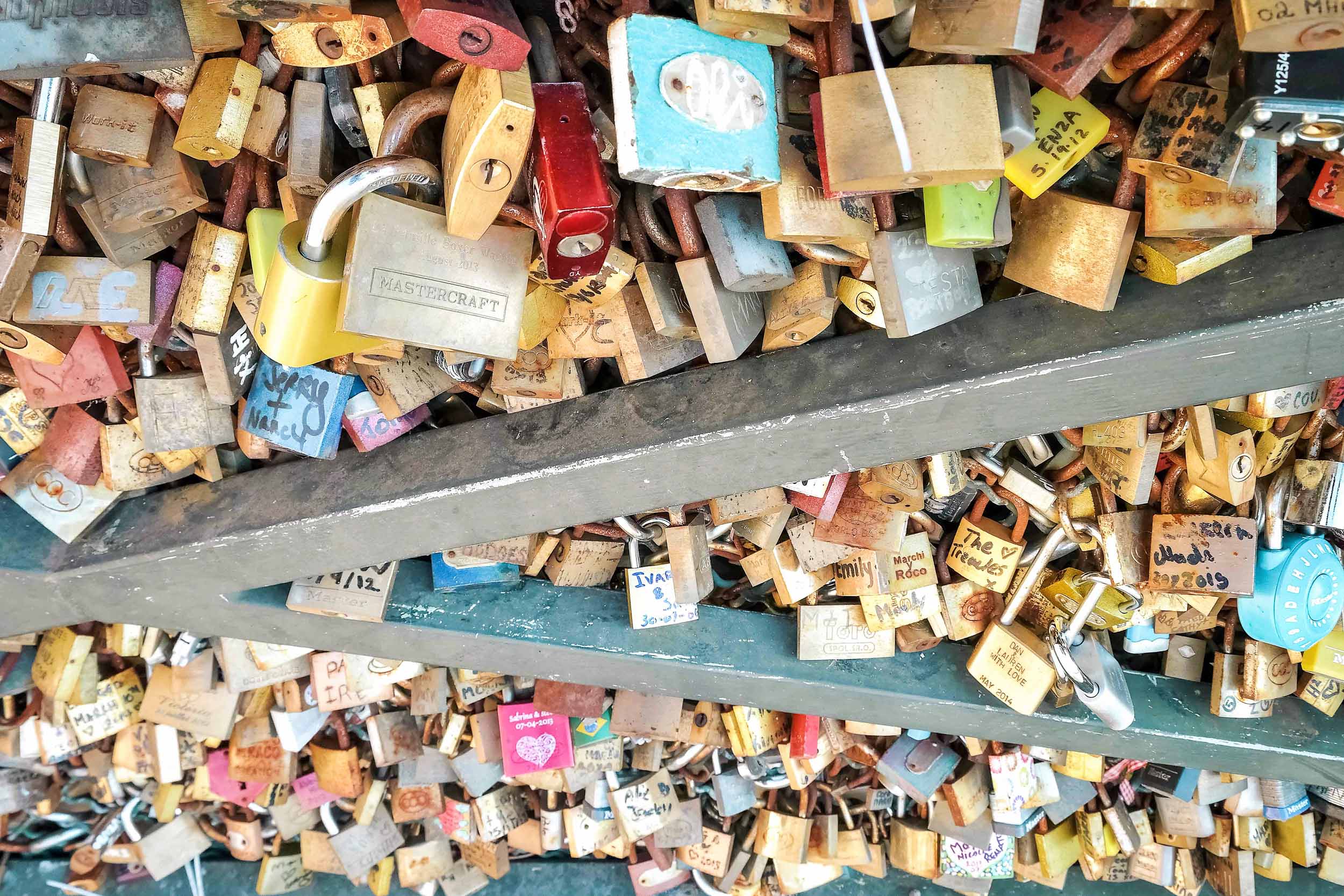 Locks on Pont Des Arts love locks bridge