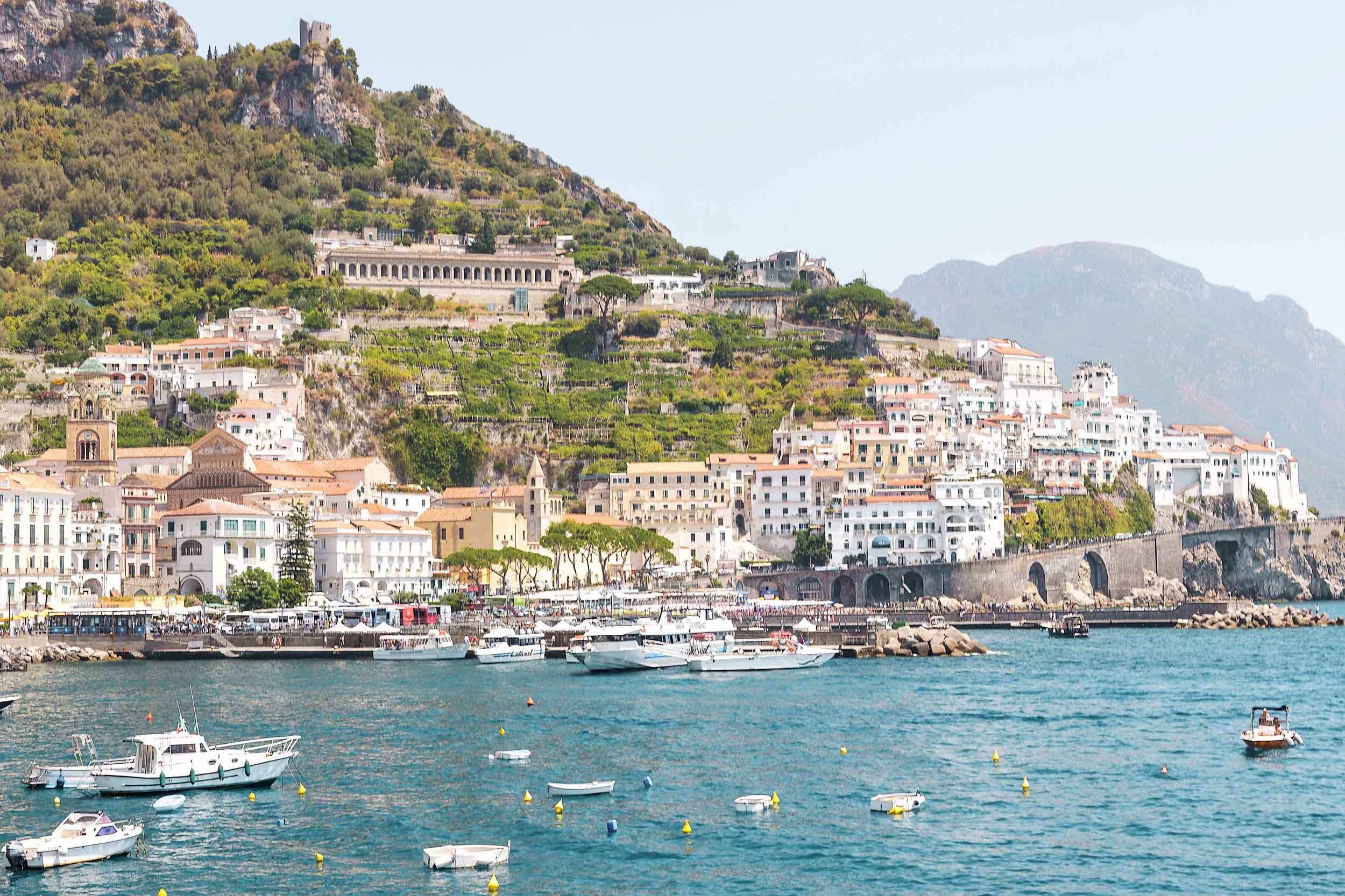 Towns along the Amalfi Coast, including Amalfi