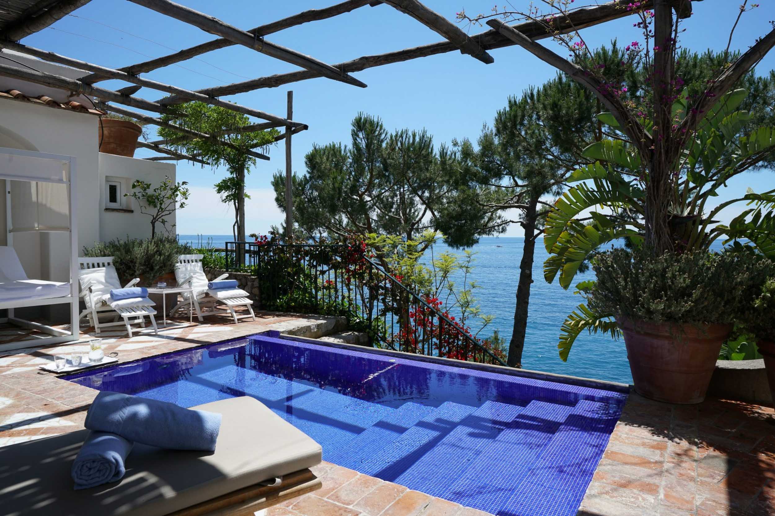 A beautiful pool at Villa Treville in Positano