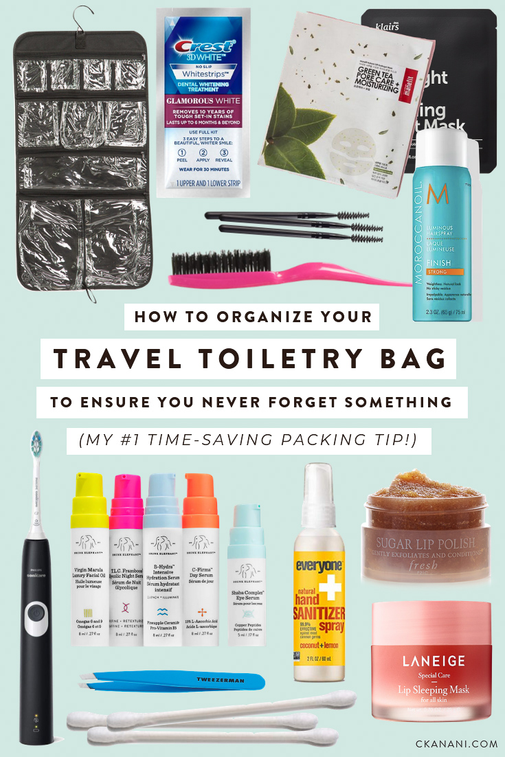 how to organize toiletries for travel