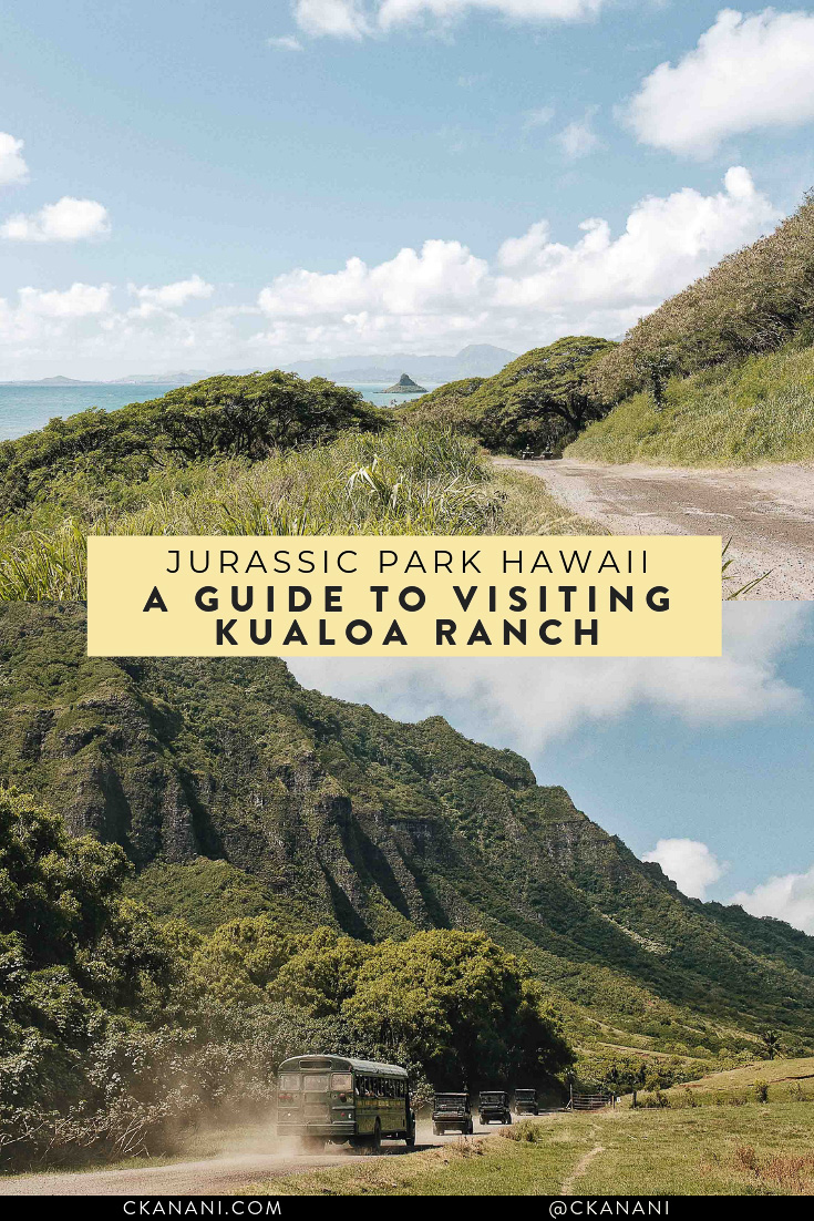 A guide to visiting Kualoa Ranch Oahu - real life Jurassic Park Hawaii! See Jurassic Park filming locations via zipline, ATV, horseback, e-bike, and more. #hawaii #oahu #travelguide #jurassicpark