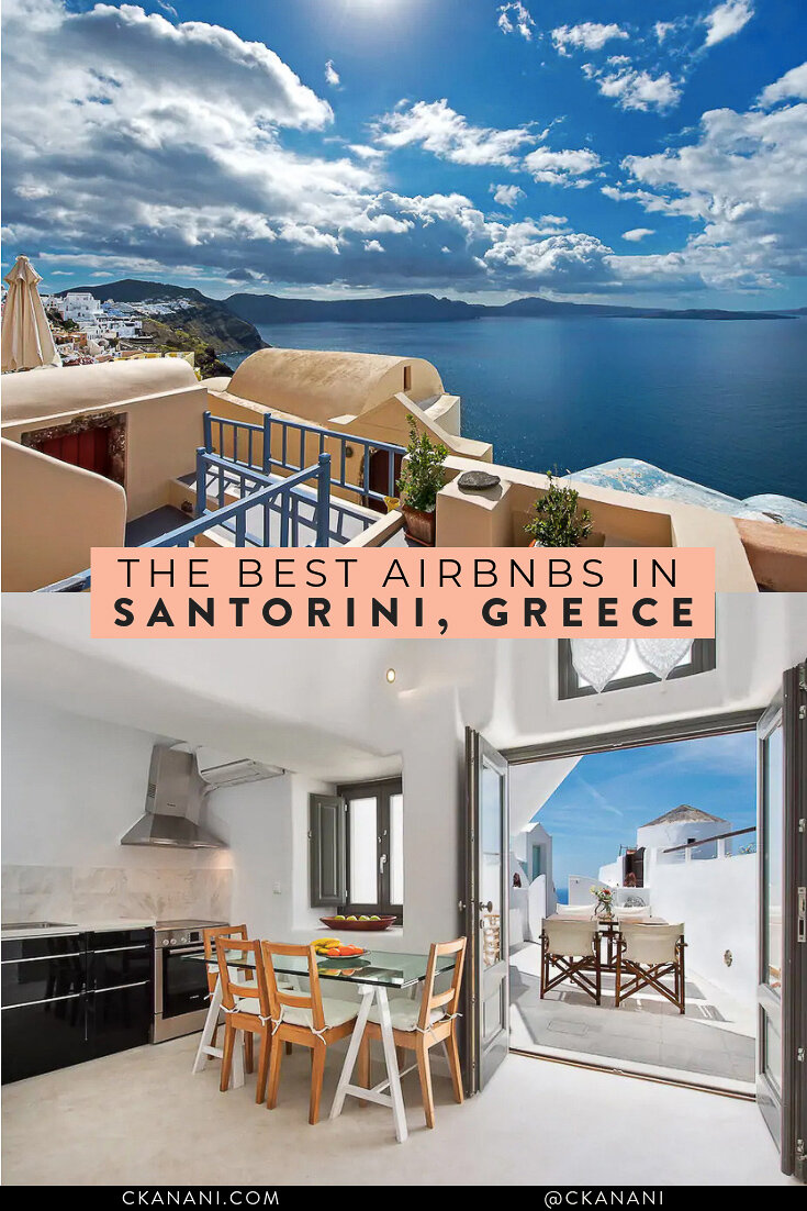 Wondering where to stay in Santorini? Here are the 12 best Airbnb Santorini Greece options! #airbnb #santorini #greece #accommodation #travel #travelguide