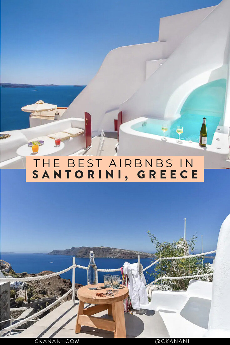 Wondering where to stay in Santorini? Here are the 12 best Airbnb Santorini Greece options! #airbnb #santorini #greece #accommodation #travel #travelguide