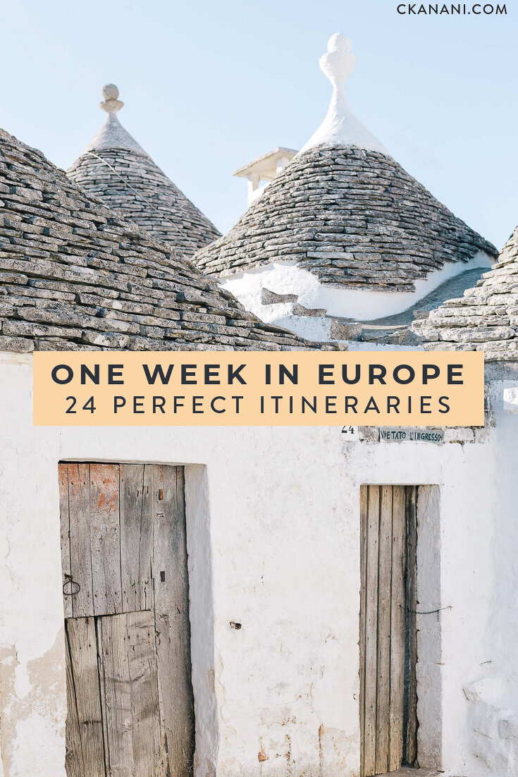 Looking to spend one week in Europe? Here are 24 amazing Europe itineraries for the perfect one week Europe trip. #europe #travel #travelguide #itinerary #itineraryideas
