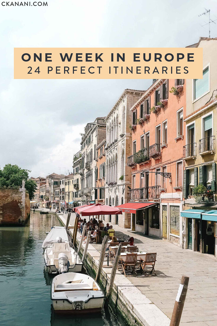 Looking to spend one week in Europe? Here are 24 amazing Europe itineraries for the perfect one week Europe trip. #europe #travel #travelguide #itinerary #itineraryideas