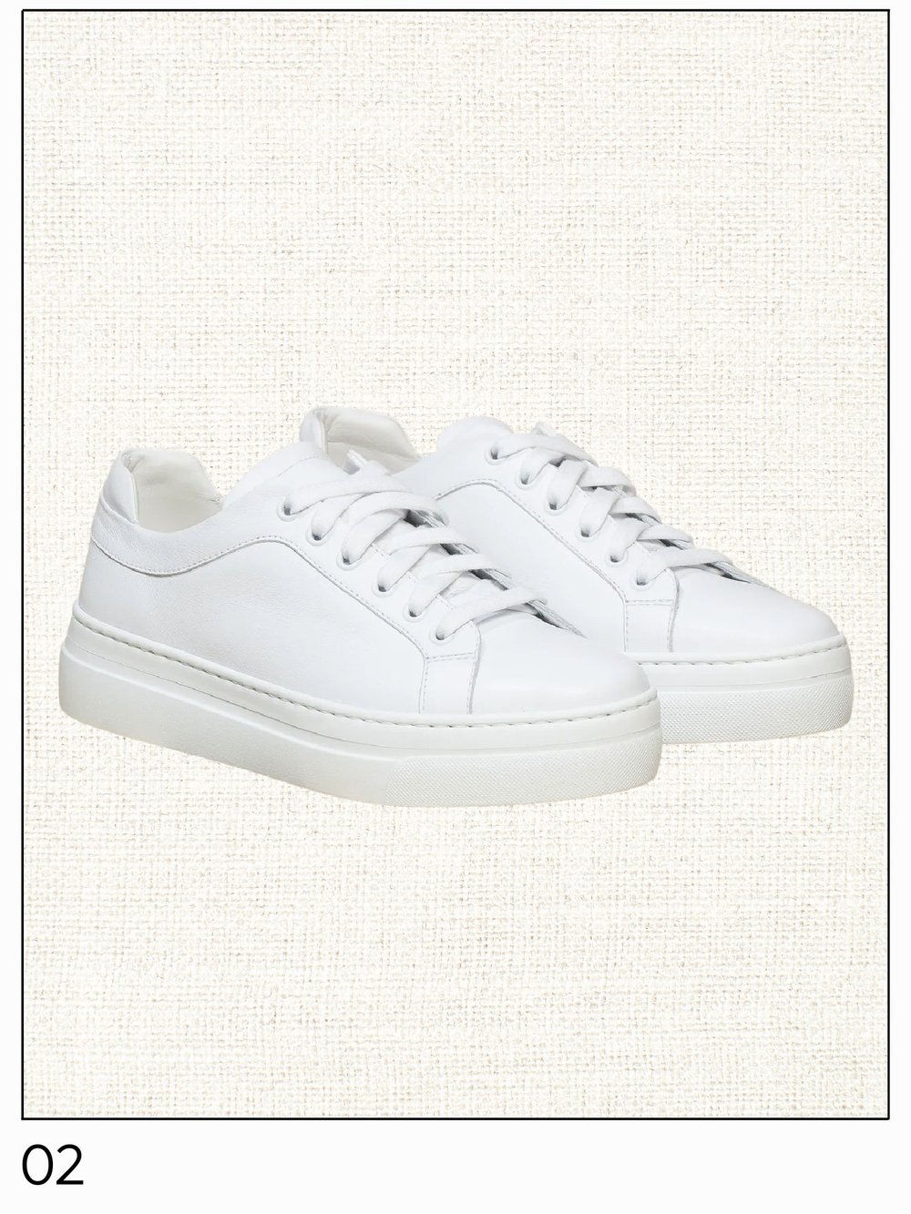 Handmade White Leather Sneakers