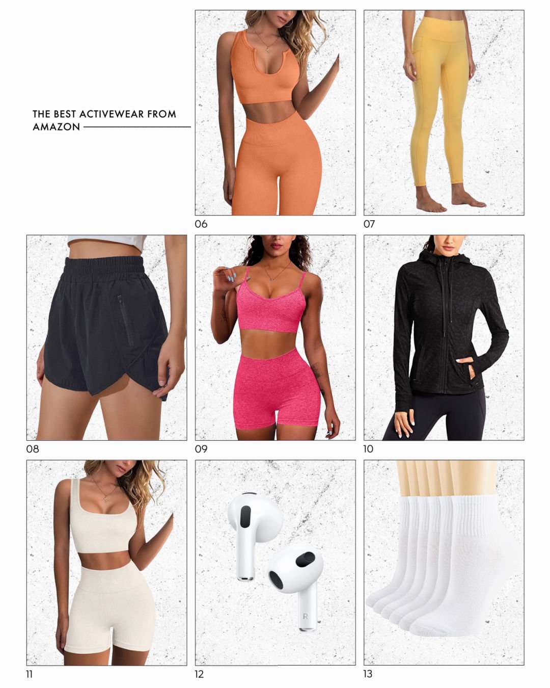 The best Amazon activewear. Activewear leggings, workout clothes, workout shorts, workout aesthetic, workout tops, workout outfits, Amazon leggings, Amazon must haves, Amazon clothing