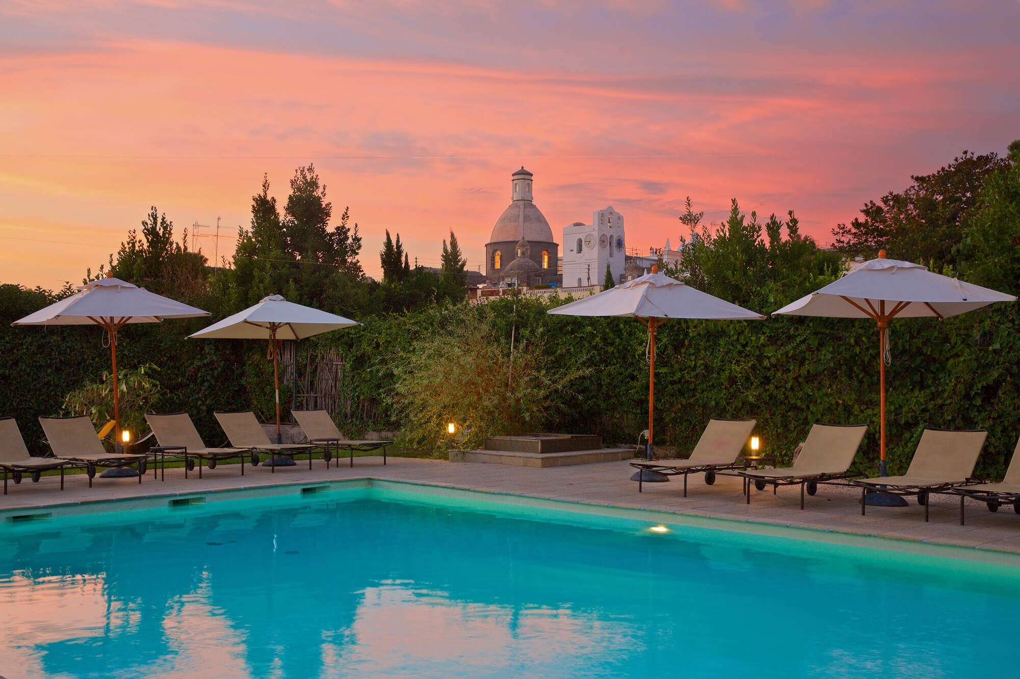 Sunset views from Casa Mariantonia luxury hotel Anacapri