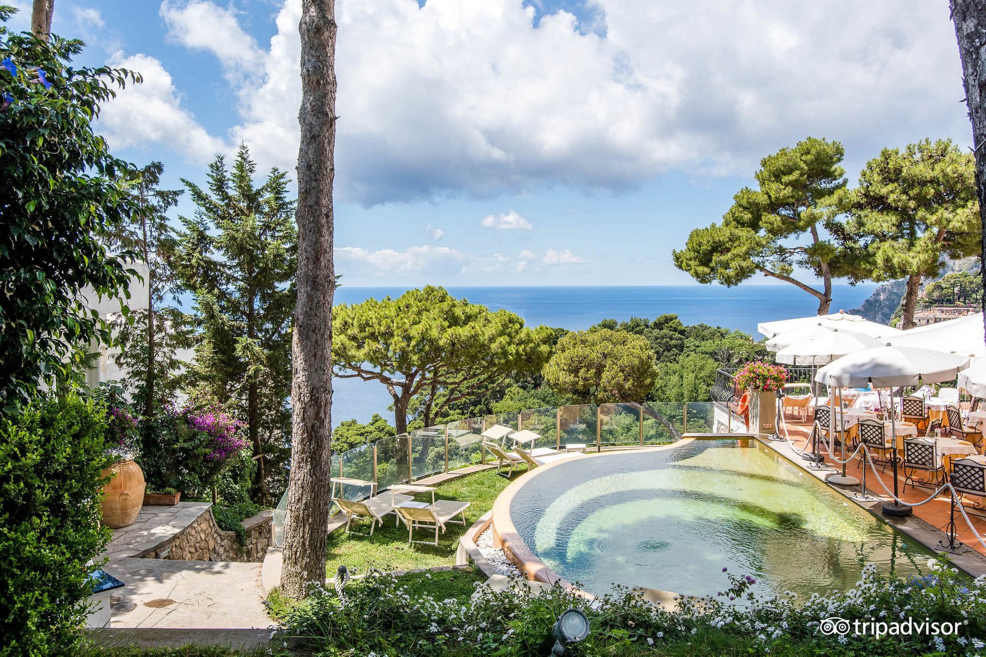Pool views at Casa Morgano, 5 star luxury hotel in Capri