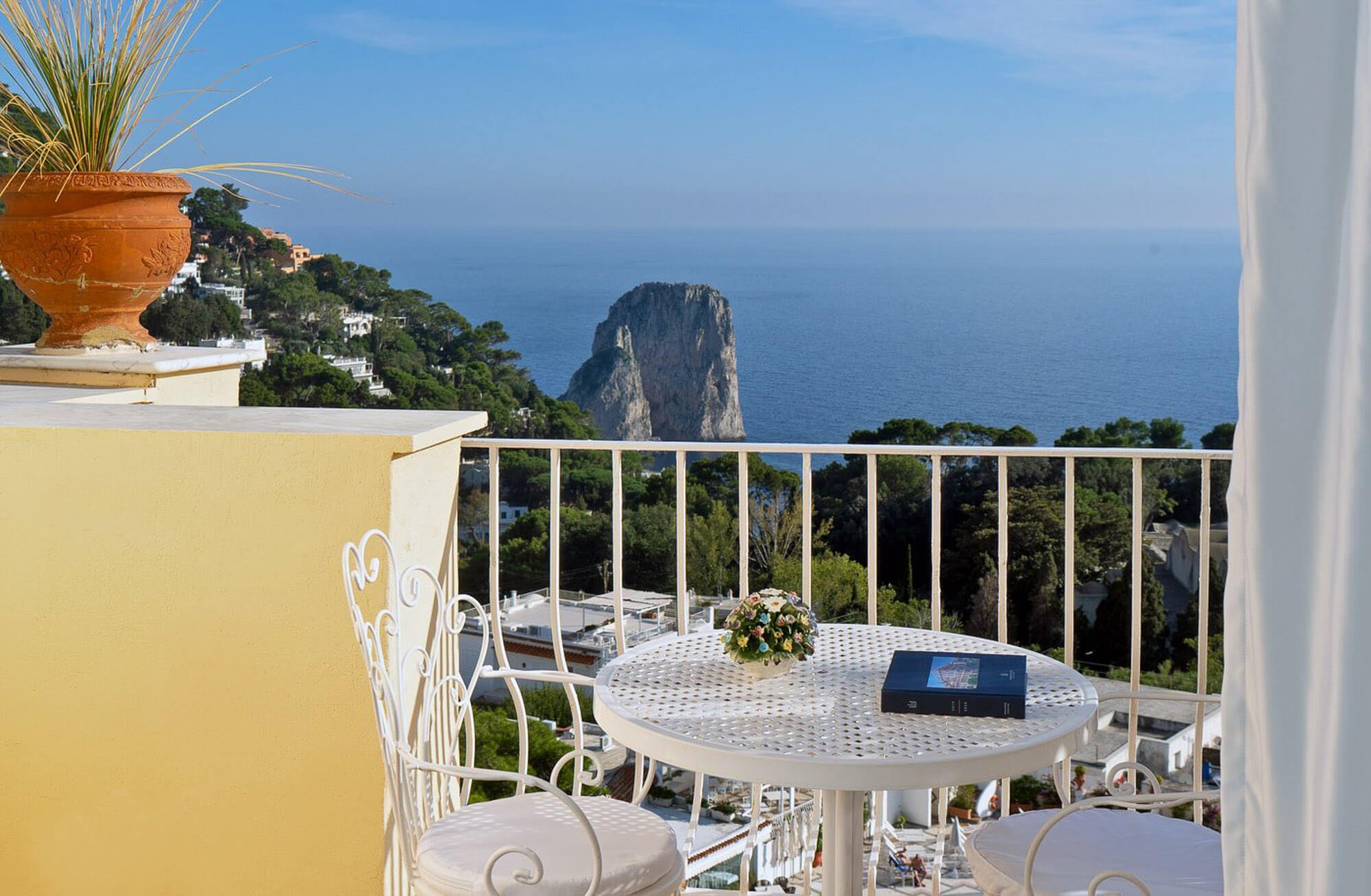 Room views of the sea from Grand Hotel Quisisana, one of the best hotels in Capri