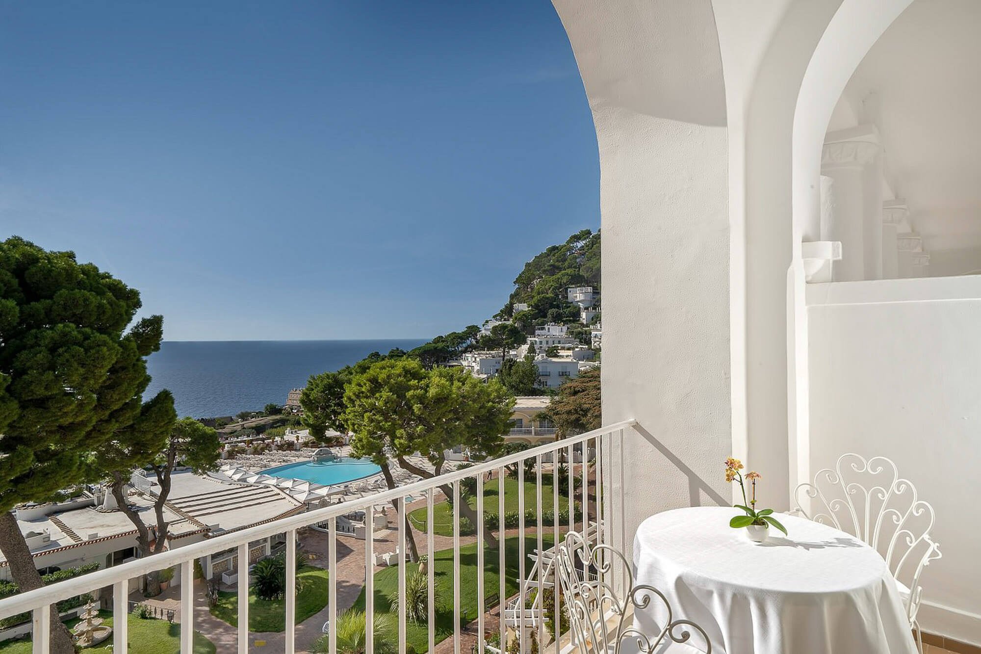 Sea views from a room at Grand Hotel Quisisana, best hotels Capri