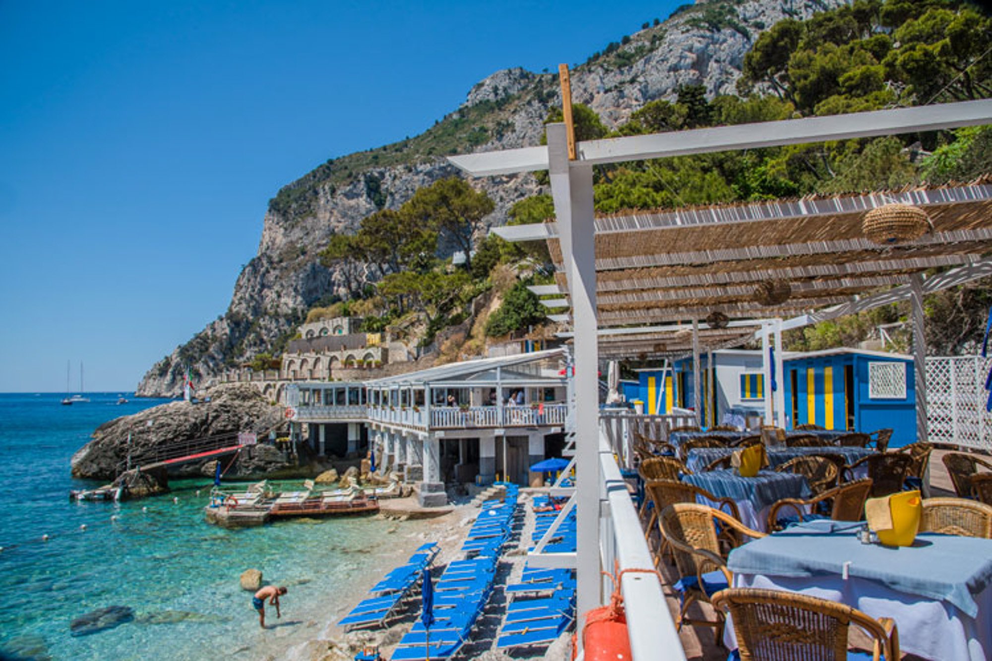 Torre Saracena Beach Club &amp; Restaurant is home to one of the best beaches in Capri and the best beach clubs in Capri