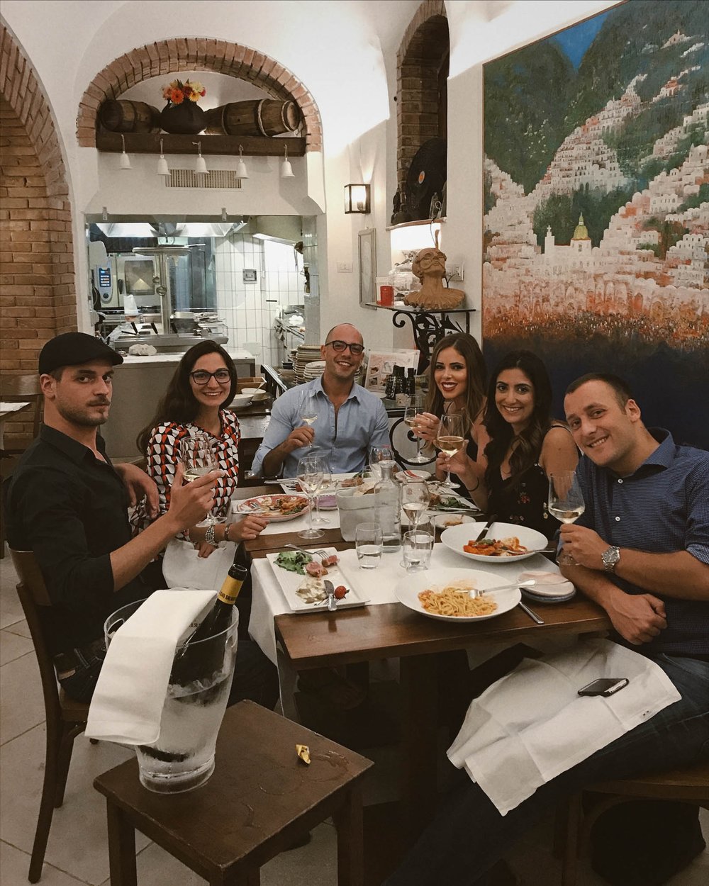 Da Vincenzo was literally built into the cliffside in Positano, so some of the interior includes exposed stone. It is quite beautiful and one of the top restaurants in Positano.