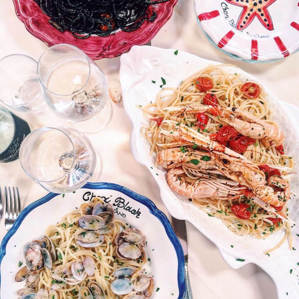 Fresh pasta from Chez Black, one of the most popular Positano restaurants Italy