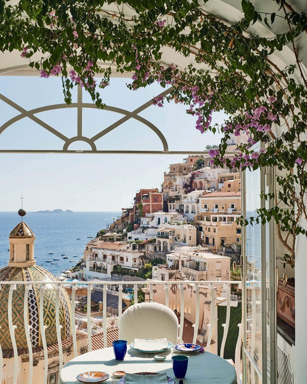 Stunning views from a phenomenal Positano restaurant, La Sponda at Le Sirenuse