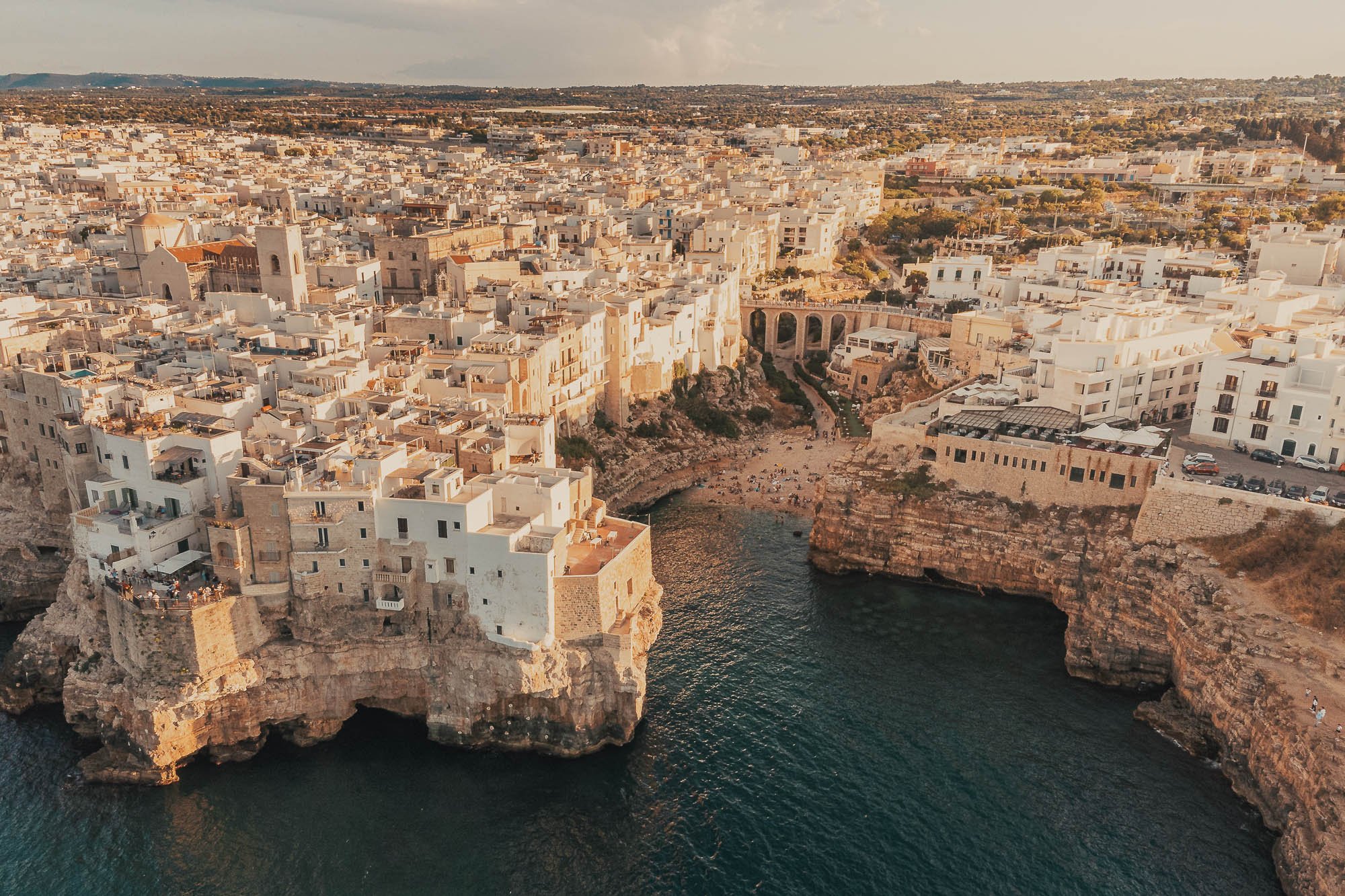 Polignano A Mare, home of the famous Italy restaurant cave Grotta Palazzese