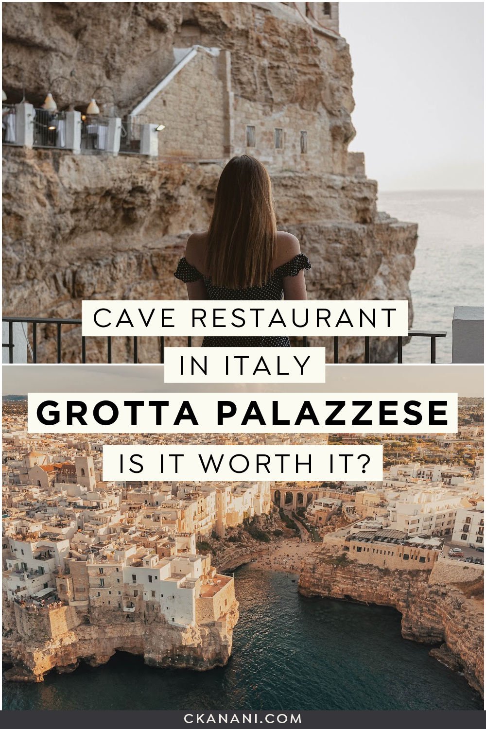 Grotta Palazzese: dining in a cave restaurant in Italy.  Italy restaurant cave, Italian restaurant in a cave, Puglia holiday, Puglia itinerary, Polignano a Mare restaurant, Puglia restaurant