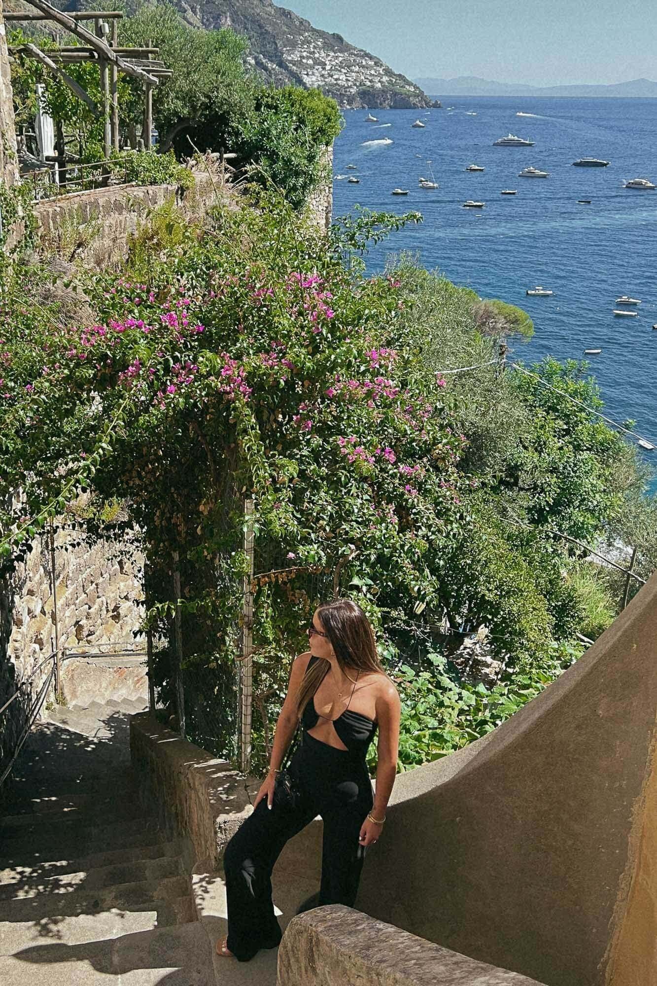 What to do in Positano Italy? Enjoy a beautiful stroll through town down to Fornillo Beach