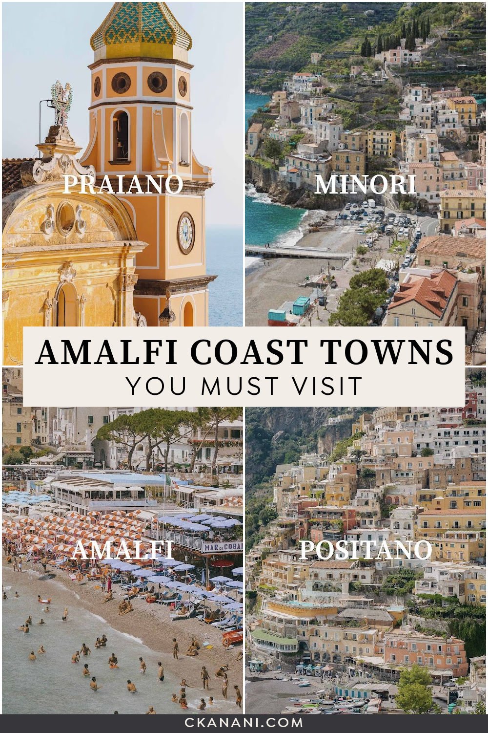 The Amalfi Coast Towns you must visit + an Amalfi Coast map. How to get around the coast, the best town to stay in Amalfi Coast, and more. Positano guide, Positano itinerary