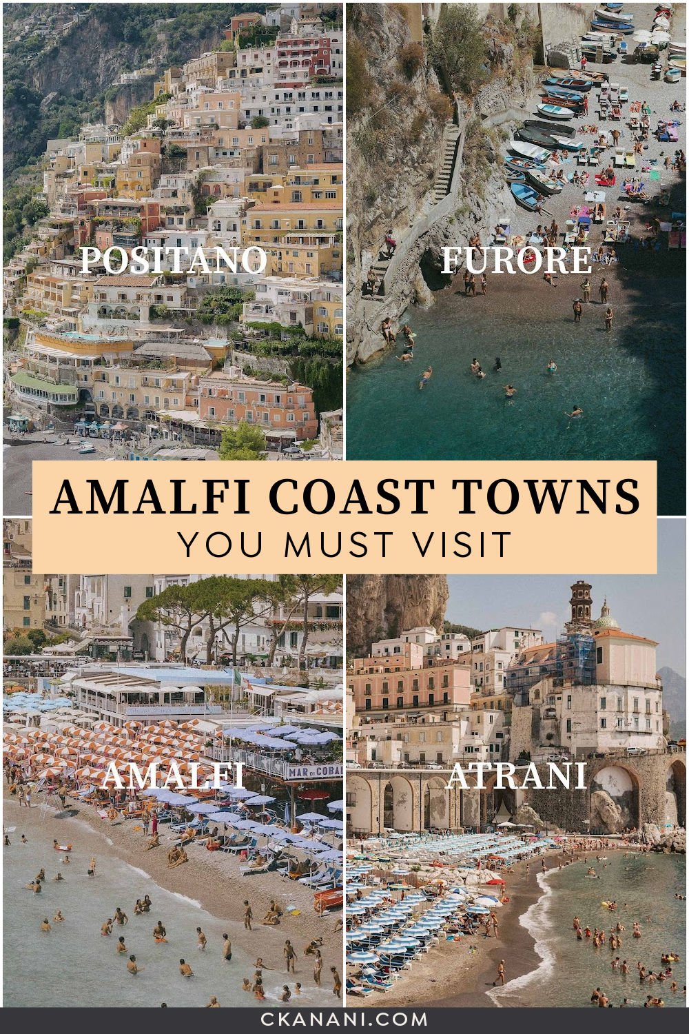 The Amalfi Coast Towns you must visit + an Amalfi Coast map. How to get around the coast, the best town to stay in Amalfi Coast, and more. Positano guide, Positano itinerary