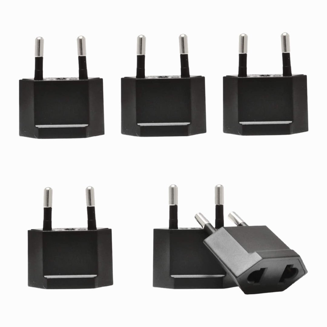 Ceptics sd024 USA to Europe Asia Plug Adapter - CE Certified - RoHS Compliant - 6 Pack