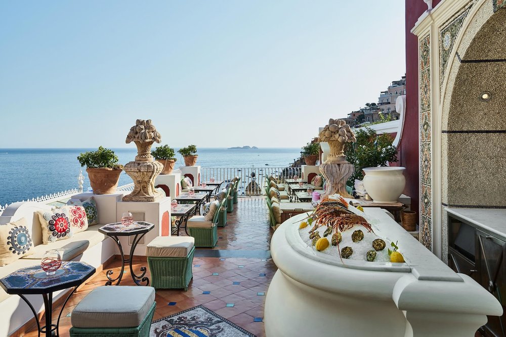 Aldo’s Cocktail Bar and Seafood Grill at Le Sirenuse has one of the best views in town and is the perfect way to kick off your Amalfi Coast holiday.