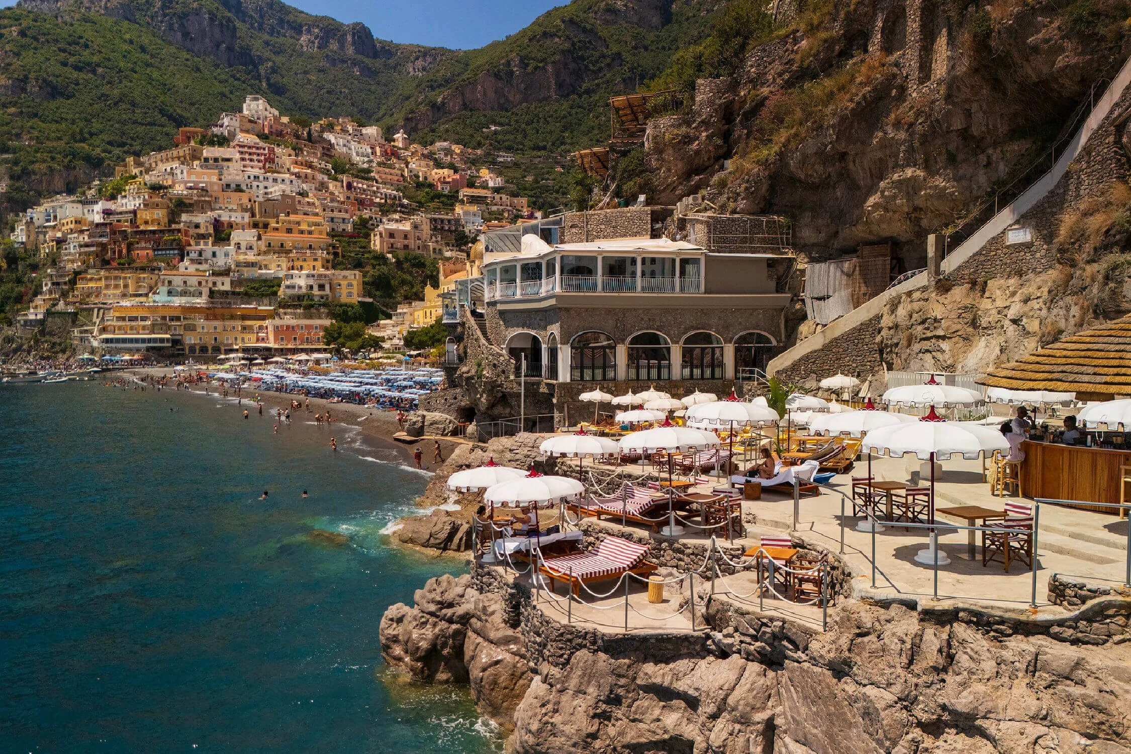 La Scogliera Positano beach club on Italy's Amalfi Coast