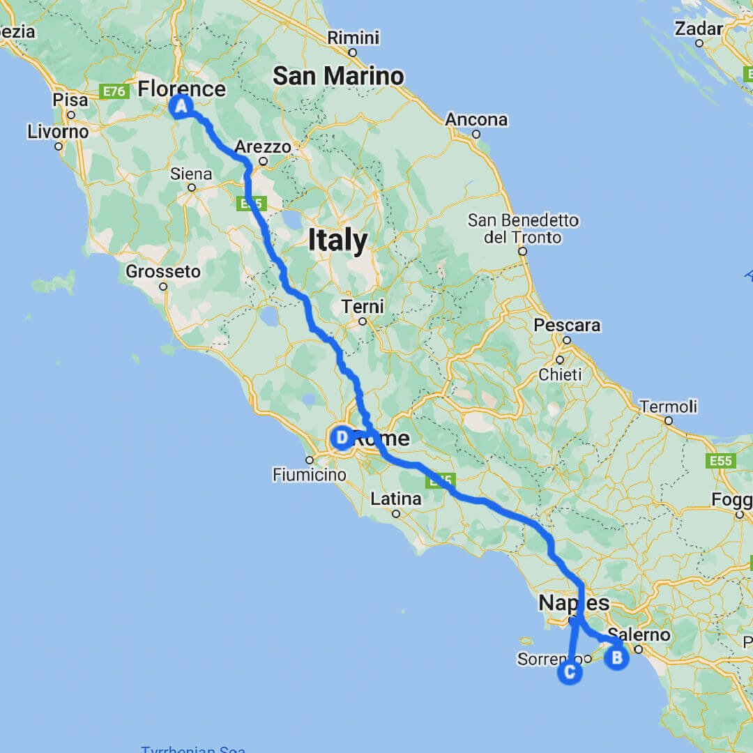 italy road trip in january