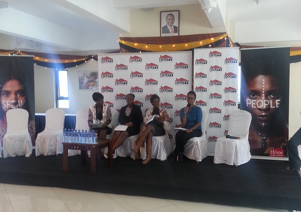 Ms. Amal Mohammed participating in the panel conversation, accompanied by fashion designer Katungulu Mwendwa and others.