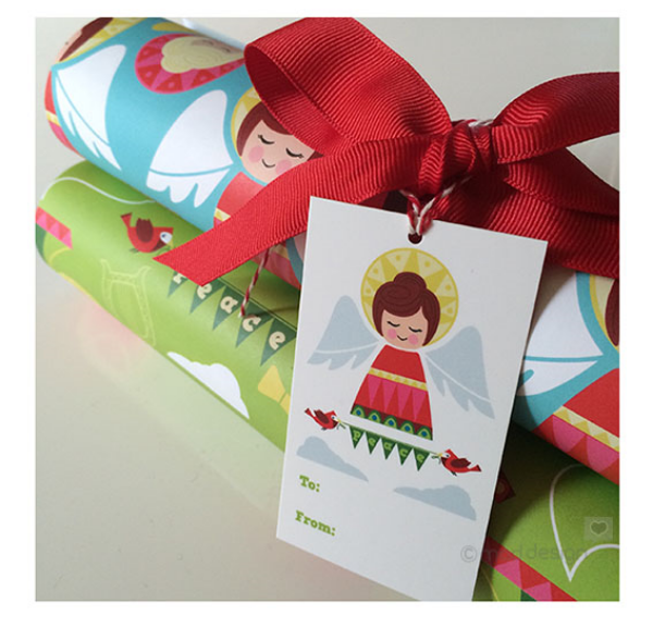 New Peace Angel gift wrap sheets and gift tags