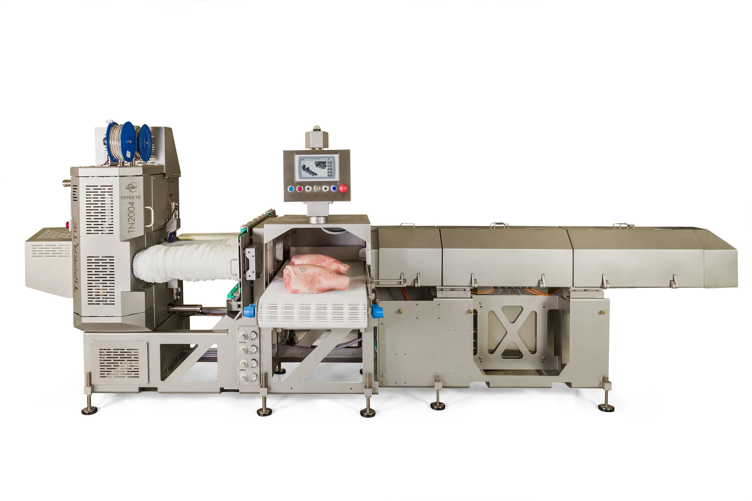 Technical and Commercial Product Photography Raleigh NC: Industrial food packaging machinery for Tipper Tie on white by Gottschall Photography